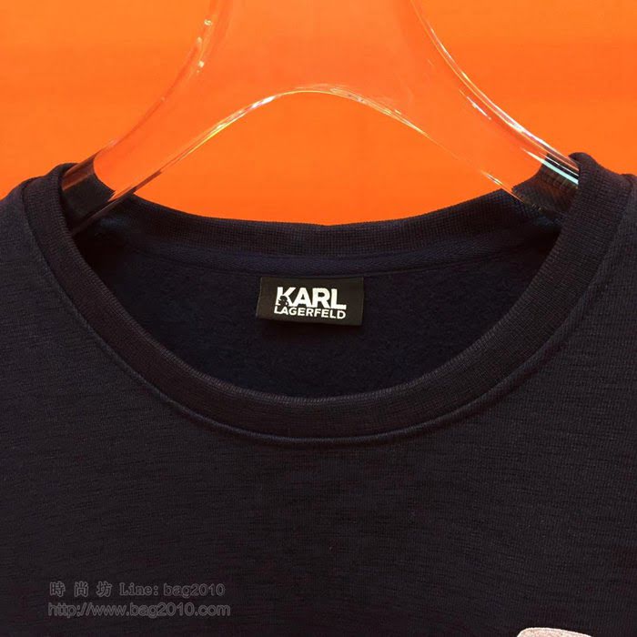 karl lagerfeld男裝 19-20FW新款 新款圓領衛衣 黑色套頭男衛衣  tzy2243